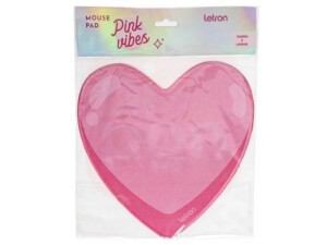 Mouse Pad Coração Pink Vibes Letron